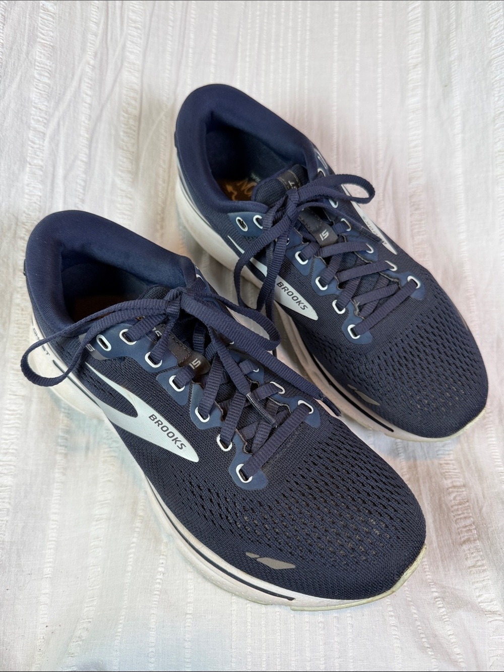 Brooks Ghost 15 Peacoat Blue Walking Running Shoes Women’s 8.5 Wide Sneakers
